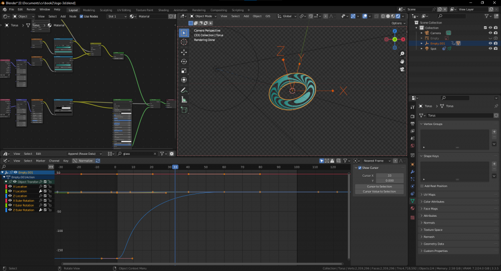 Outro motion design blender empty+curves